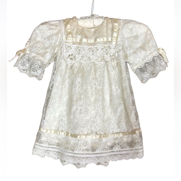 Vintage Jessica McClintock Gunne Sax toddler girl lace dress Ivory Size 3T - Picture 1 of 10